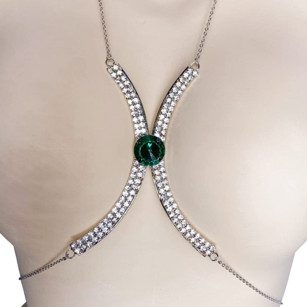 Minimalist Full Rhinestone Gem Chest Body Chain