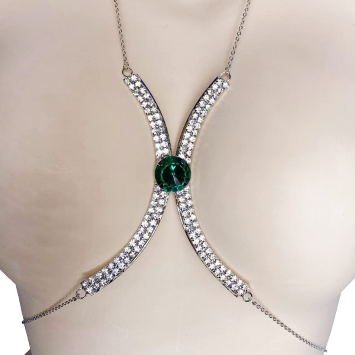 Minimalist Full Rhinestone Gem Chest Body Chain