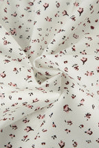 Vintage Floral Tie Buttoned Puff Sleeve Blouse