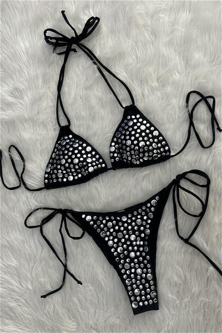 Raised Sequin Beach Bikini Set