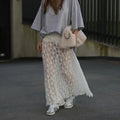 Beachwear Floral Lace Lotus Edge Perspective Long Skirt