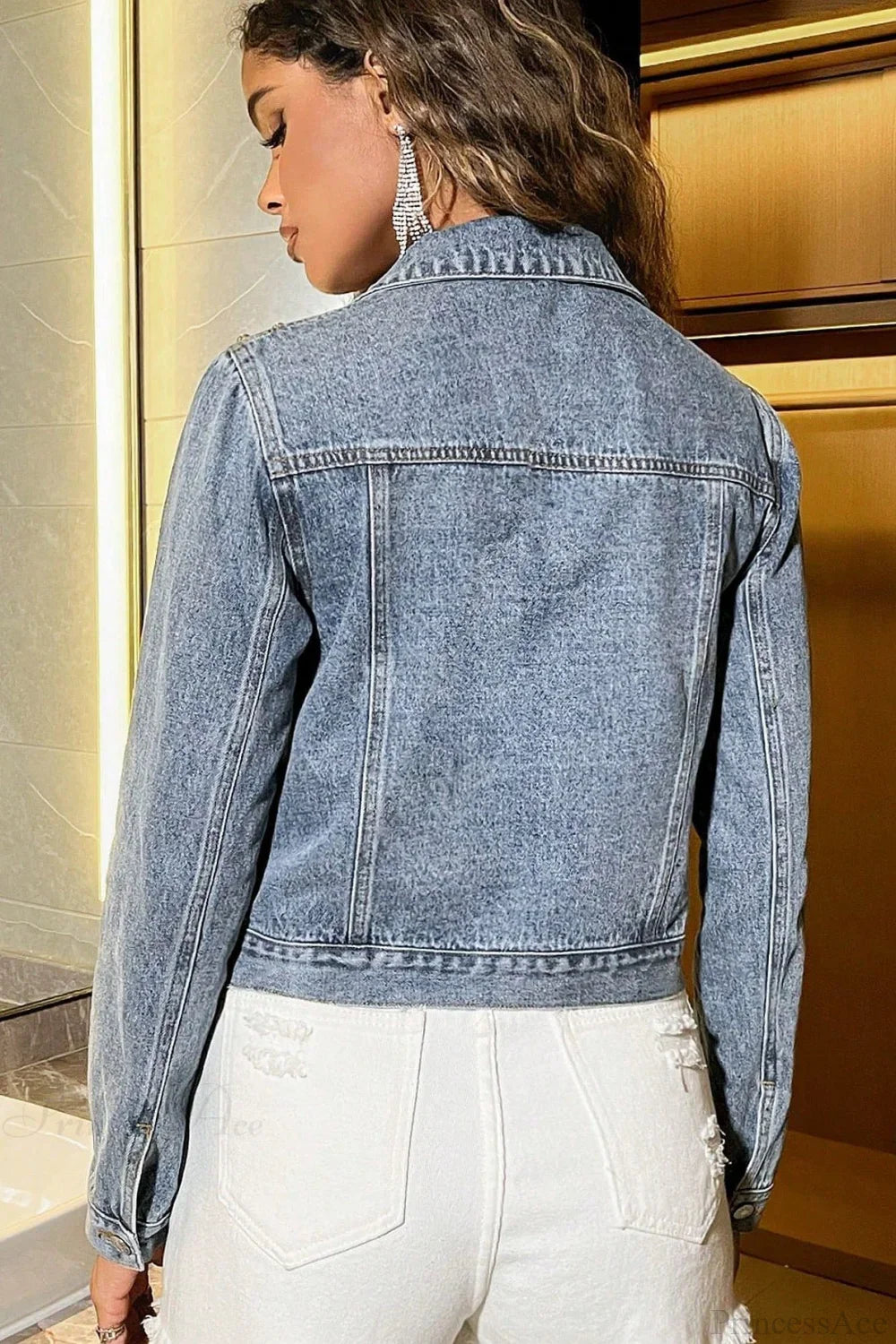 Beaded Loose Versatile Denim Jacket