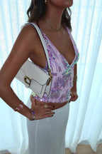 Deep V Sequin Lace Slim Cami Top