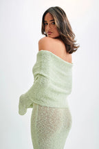 Off Shoulder One Knit Sweater Dress