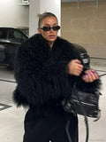 Black Oversized Fluffy Winter Coat