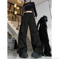 Black Parachute Cargo Pants Y2K