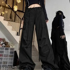 Black Parachute Cargo Pants Y2K