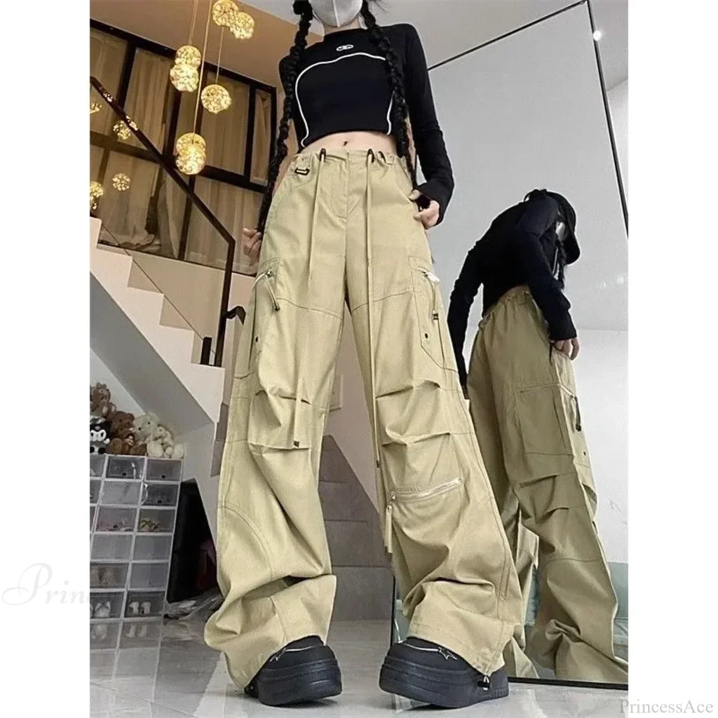 Black Parachute Cargo Pants Y2K