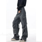 Black Parachute Cargo Pants Y2K
