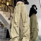 Black Parachute Cargo Pants Y2K