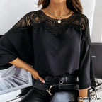 Blouse Embroidery Vintage Lace Elegant Top Women Crochet Autumn White Blusa 12459