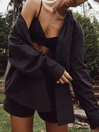 Blouse Outfits With Clothing Pieces Blouses Two Warm-Season Mini Tracksuits Women Cotton Sets Shorts