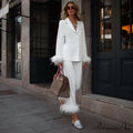 Feather Top Casual Tracksuit Set