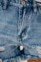 Blue With Loose Jeans Buttons