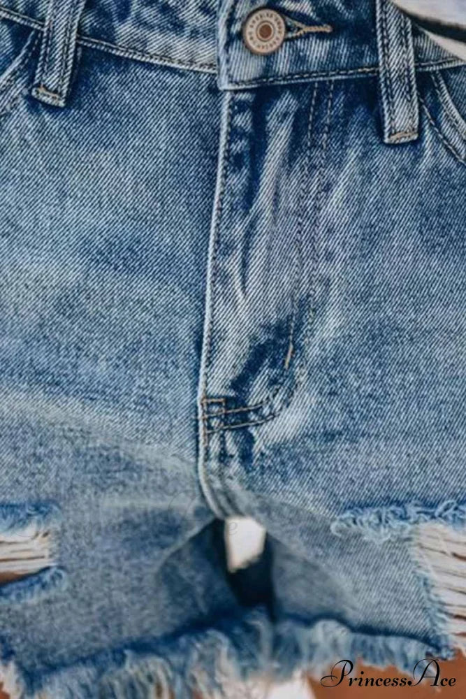 Blue With Loose Jeans Buttons