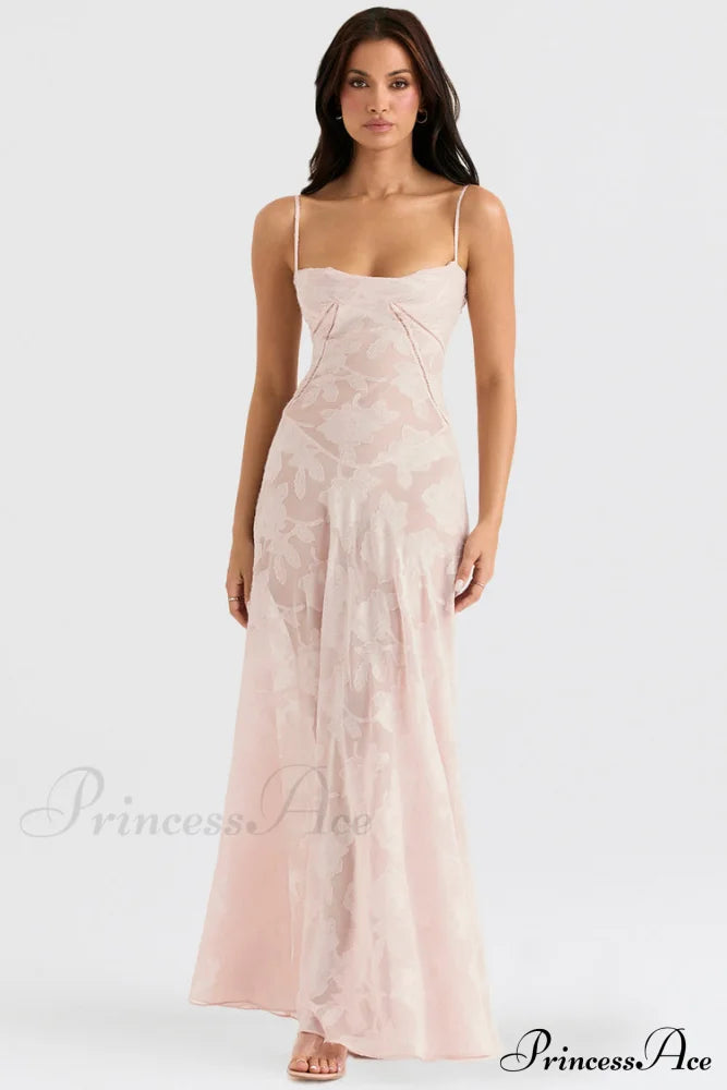 Blush Of Elegance Charming Lace Maxi Dress