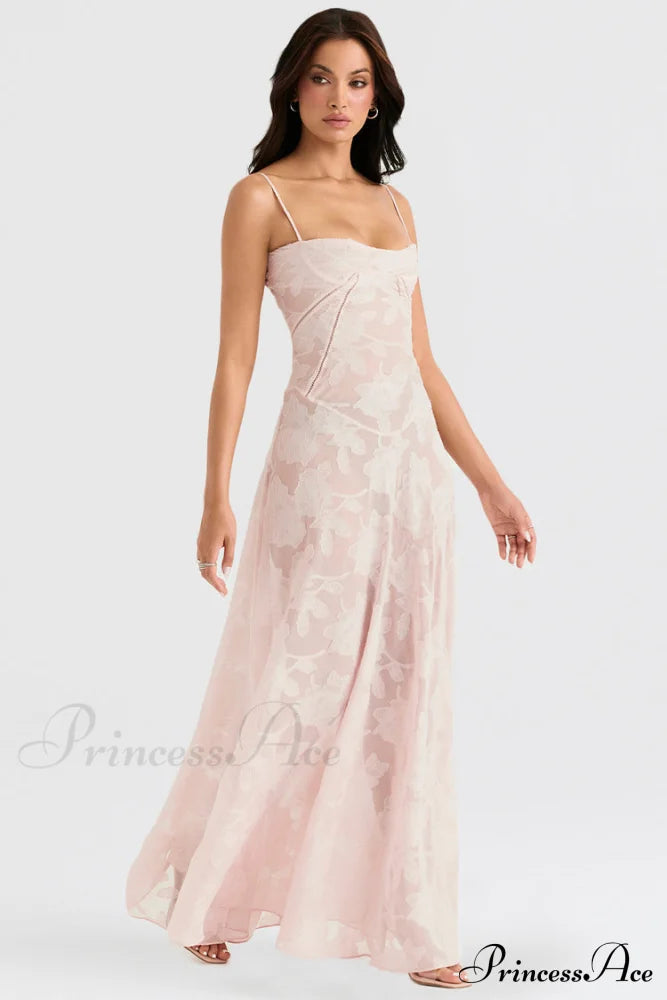 Blush Of Elegance Charming Lace Maxi Dress