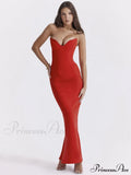 Bodycon - Off-Shoulder Fishbone Party Gown Club For Strapless Elegant Full-Length Women Night