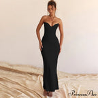 Bodycon - Off-Shoulder Fishbone Party Gown Club For Strapless Elegant Full-Length Women Night