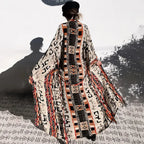 Boho Kimono Rayon Print Bikini Cover Up Loose Summer Dress