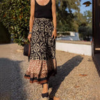 Boho Print High Waist Maxi Skirt Casual Loose Summer