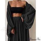 Boho Solid Color Plus Size 3-Piece Set