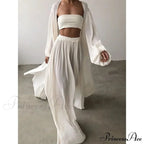 Boho Solid Color Plus Size 3-Piece Set