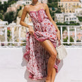 Boho Strap Dresses Gypsy Sleeveless Rayon Floral Print Maxi Dress