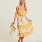 Boho Sundress Sleeveless Strap Rayon Floral Beach Dress