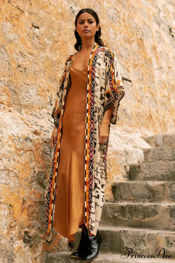 Boho Tie Stylish Dye Kimono Blouse