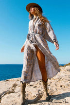 Boho Tie Stylish Dye Kimono Blouse