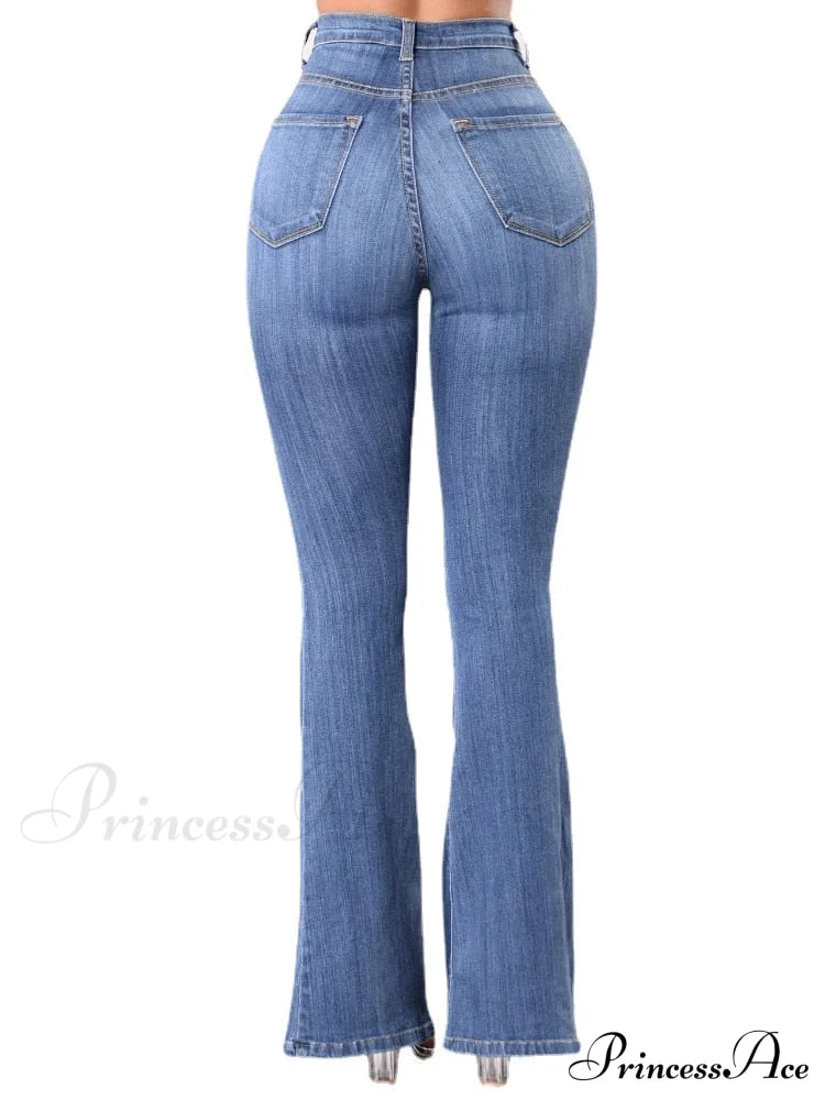 Bottom Denim Waist Flare Warm-Season Jean Push Bell Lady Women For Trousers High Pants Skinny Up Jeans Spring