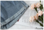 Brief Warm-Season Casual Waist Elastic Leg Women High Jeans Shorts Denim Wide Loose Size Plus