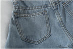 Brief Warm-Season Casual Waist Elastic Leg Women High Jeans Shorts Denim Wide Loose Size Plus