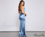 Bristol Formal Stylish Satin Lace-Up Dress