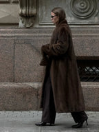 Brown Long Sleeve Plush Coat