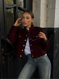Burgundy Single Breasted Suit Coat
