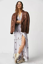 Button Down Embroidery Short Sleeve Boho Dress