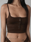 Button Front Graceful Corset Top