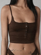 Button Front Graceful Corset Top