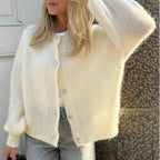 Button Up Lightweight Solid Cardigan