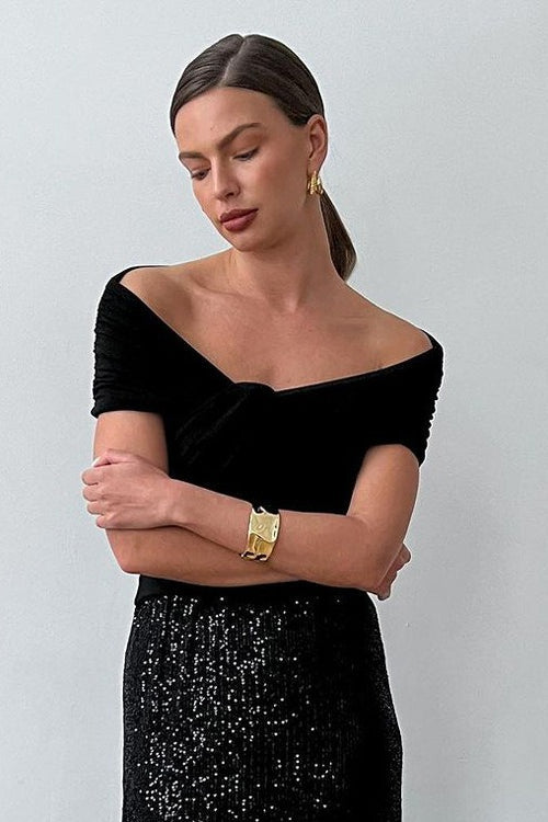 Elegant Off Shoulder Twist Blouse
