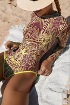 Long Sleeve Rash Guard One Piece Swimwear