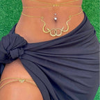 Alloy Gold Double Snake Waist Body Chain