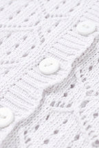 Solid Hollow Out Knit Two Piece Set