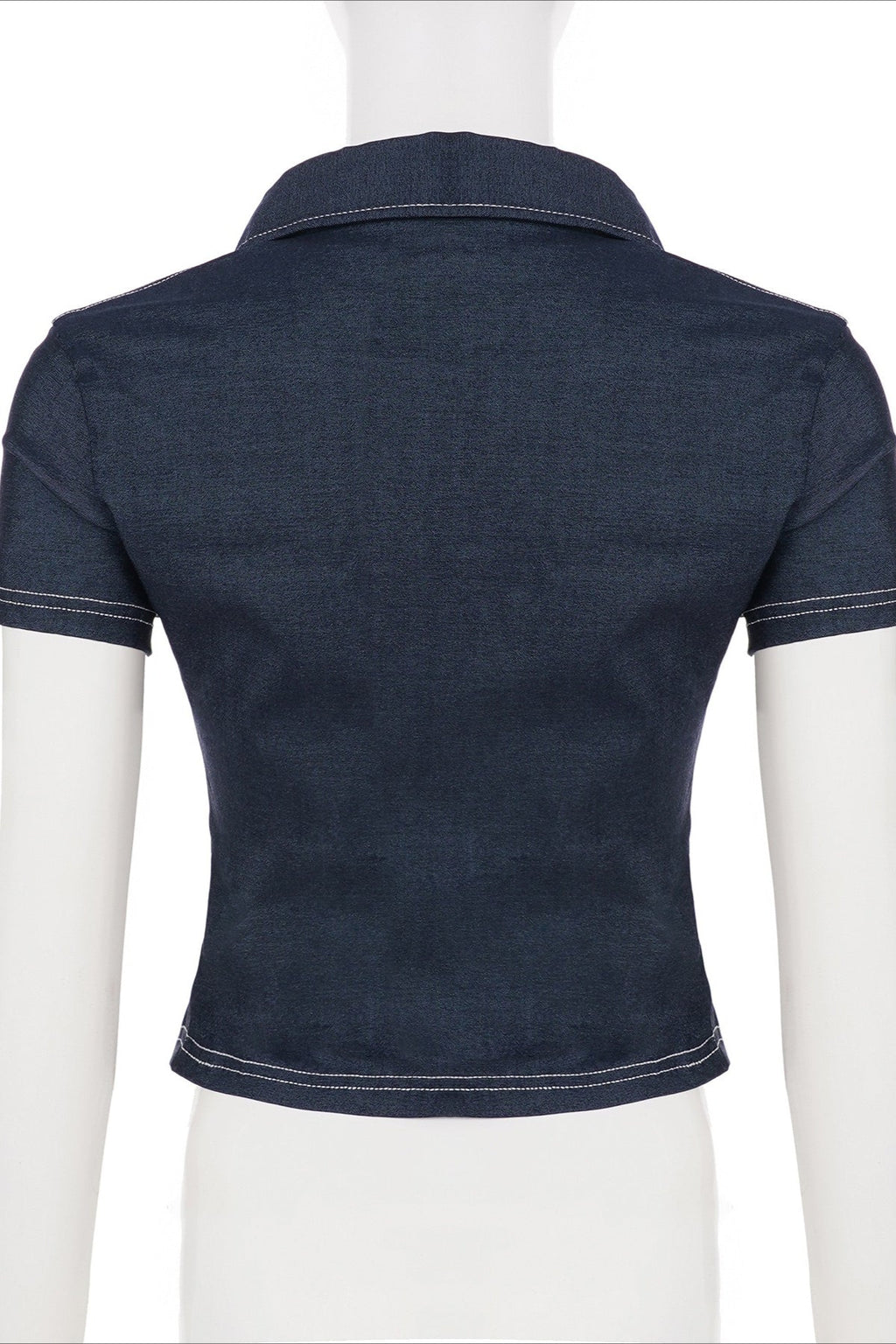 Street Denim Cropped Blouse