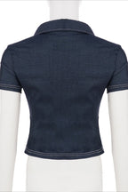 Street Denim Cropped Blouse