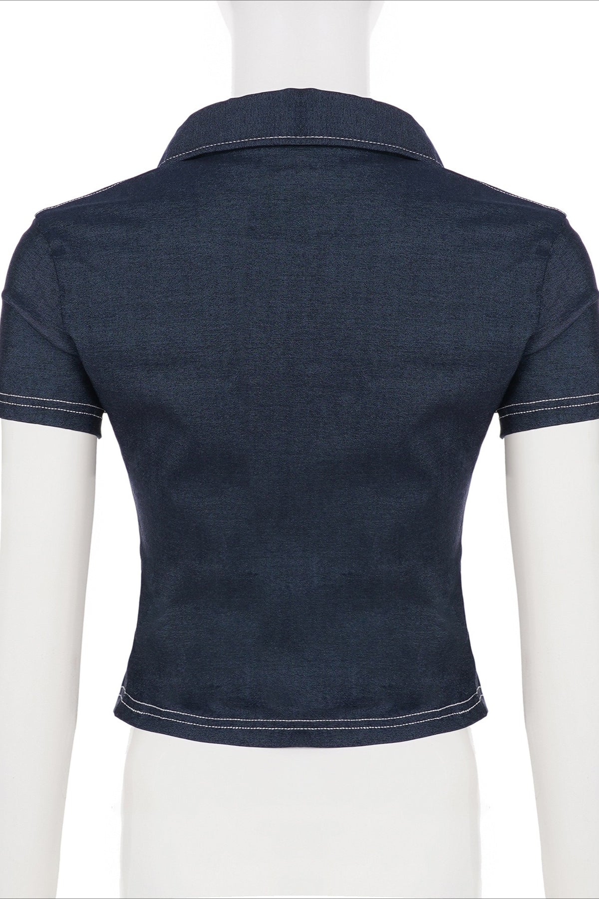 Street Denim Cropped Blouse