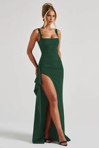 Spaghetti Strap High Slit Maxi Party Dress