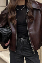 Pu Leather Biker Jacket
